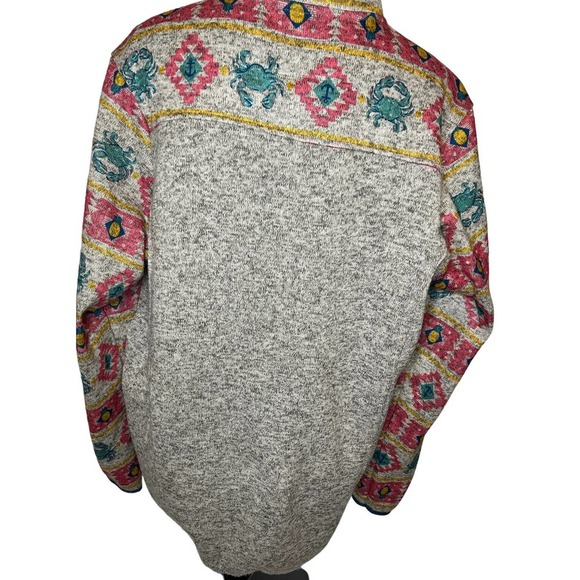 Euc Simply Southern Gray Knit Crab 1/4 Snap Pullover Sweater Women XXL - Picture 12 of 14